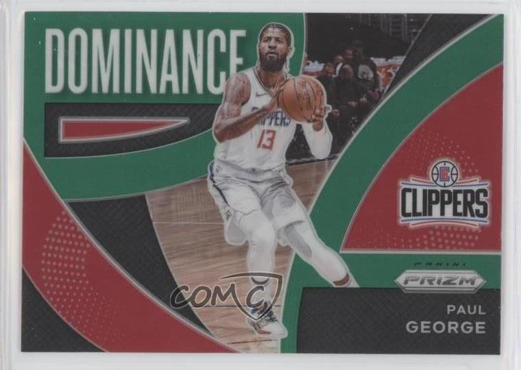 2021-22 Panini Prizm Dominance Green Prizm Paul George #7 00gy
