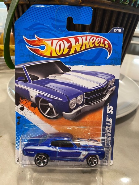 2011 Hot Wheels #102 2/10 Muscle Mania '70 Chevelle SS Blau Mit Chrommc5S-image