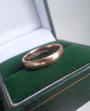 Rose Gold Wedding Ring 9ct Band hm 1926 Birmingham Kinsey Bros & Patrick size K
