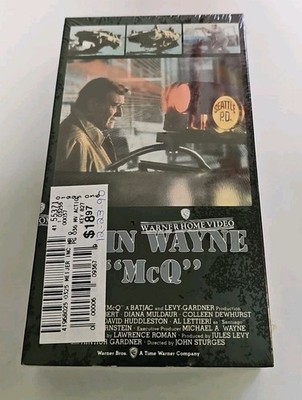  McQ VHS SEALED Watermarks WHV Stamp John Wayne Eddie Albert VTG 