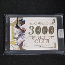 Rickey Henderson Triple Diamond Encased 2025 Panini Flawless 3000 Hit Club /10