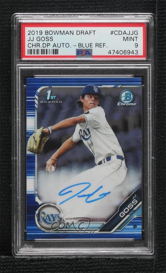 2019 Bowman Draft Chrome Pick Blue Refractor 85/150 JJ Goss PSA 9 MINT Auto 0h2x