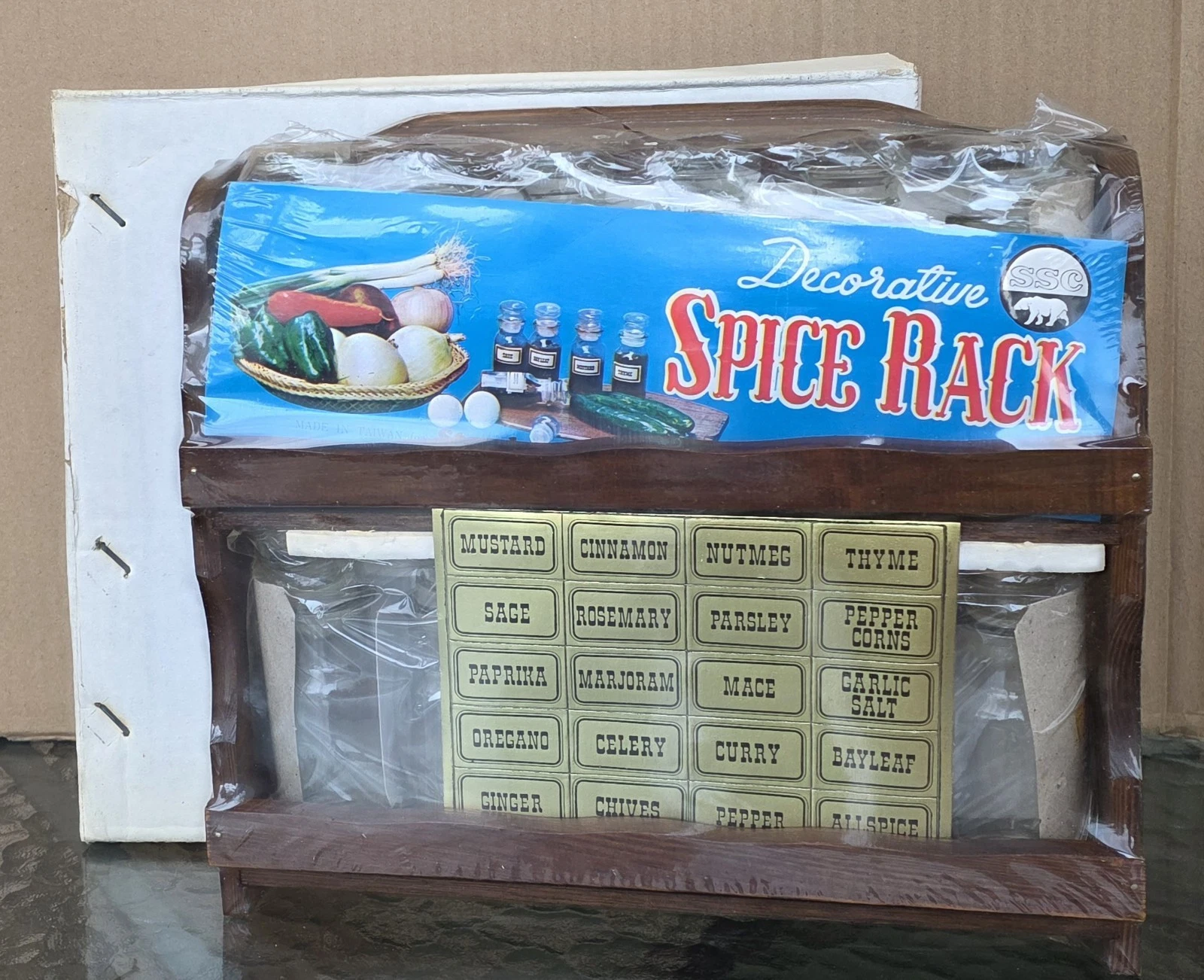 NEW Vintage Decorative Wooden Spice Rack With Jars & Labels
Opens in a new window or tab
