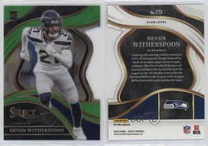 2023 Select Club Level Neon Green Prizm Die-Cut /499 Devon Witherspoon Rookie RC