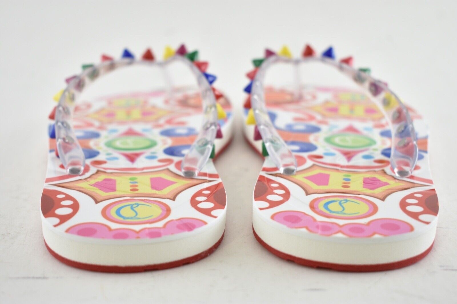 Christian Louboutin Loubi Flip Spikes Multi Color Sandal 35 image 10