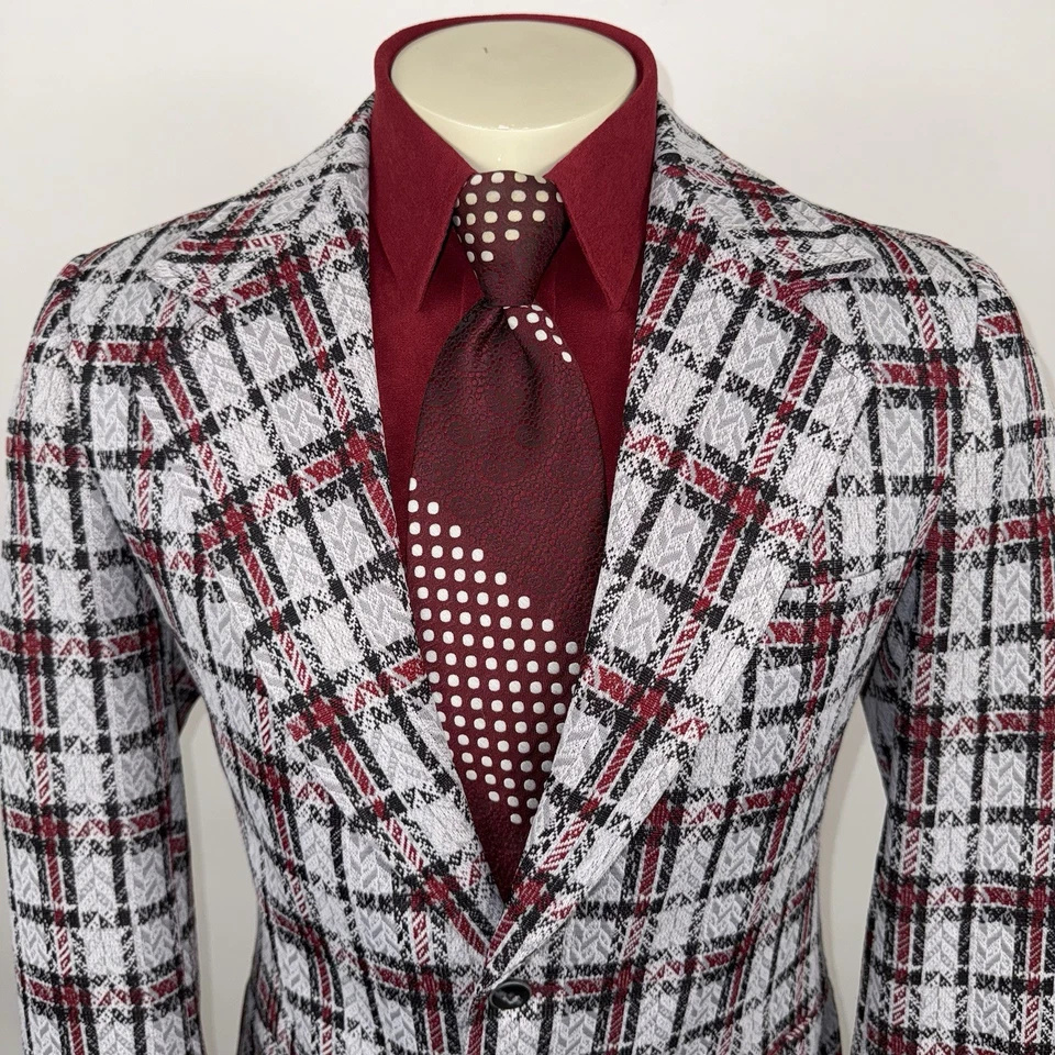 Chaqueta Blazer De Colección Años 60 70 Montgomery Ward Para Hombres 40 Traje de Ocio Abrigo Deportivo Discoteca Foto 3 de 4