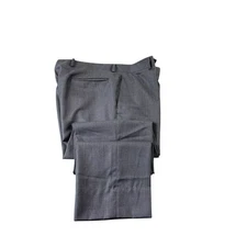 Paul Stuart Current Gray Wool Silk Men’s Flat From Trouser Size 35x30