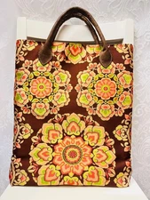 Obi Remake Bag Floral Pattern Tote 131 Kimono Handmade Luxury Pre-Owned K