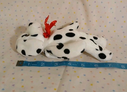 Dalmatian Black White Spotted Puppy Dog Stuffed Animal Beanbag Plush Toy 7" - Picture 4 of 6