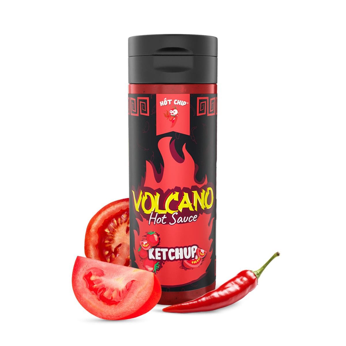 Chilli Ketchup Hot Sauce Volcano Spicy Tomato Sauce Naga Bhut Jolokia Vegan