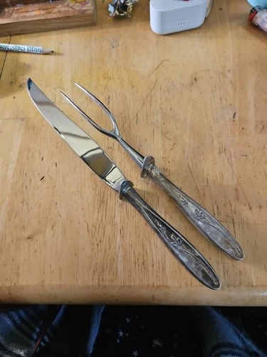 Towle  2 Piece Sterling Silver And Tempered stainless tops. Carving Set