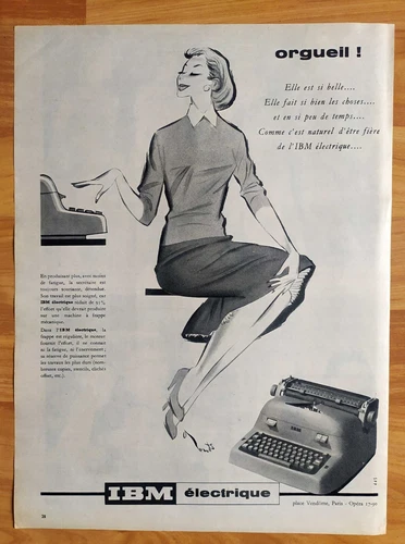 Publicité Papier - Machine à Écrire IBM électrique de 1957