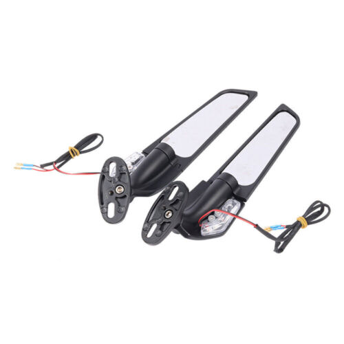 Wing Rearview Side Mirrors LED Turn Signal For Suzuki GSXR 600 750 1000 GSX1000 - Foto 8 di 12