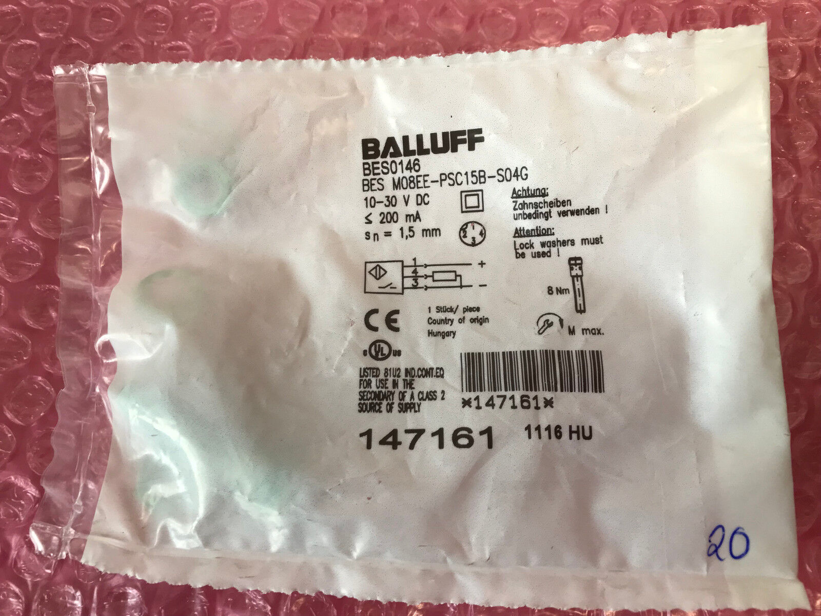 Balluff BESM 08ee-psc15b-s04g Inductive sensor//SN 1,5mm//147161