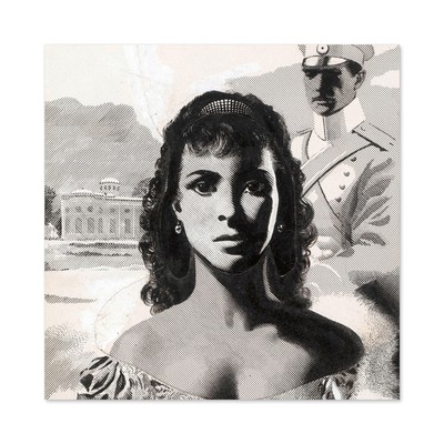 Band Design Leo Tolstoi Anna Karenina Collage Zeichnung großer Wandkunstdruck 24x24