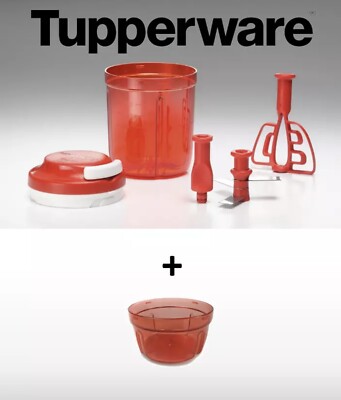Tupperware SuperSonic D169 Multi Chef 730ml + D158 Turbo Chef Behälter 300ml Rot