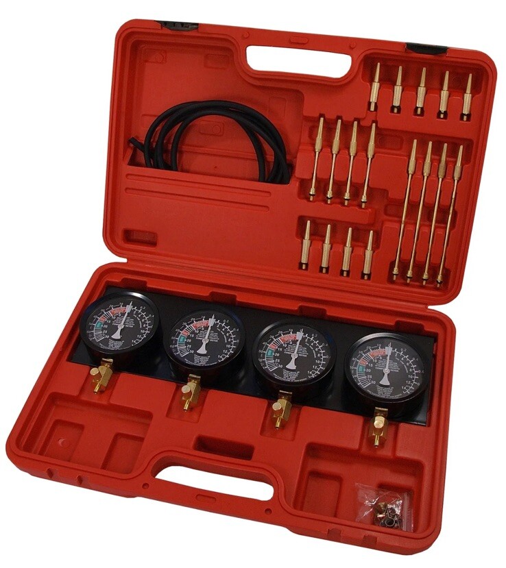 Motorcycle Carb Carburetor Tool Kit Vacuum Synchronizer 4 Gauges Balancer Meter