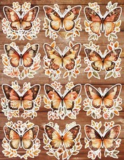 Woodland Butterfly Die Cut Vinyl Stickers Set Scrapbooking Laptop Water Bottle