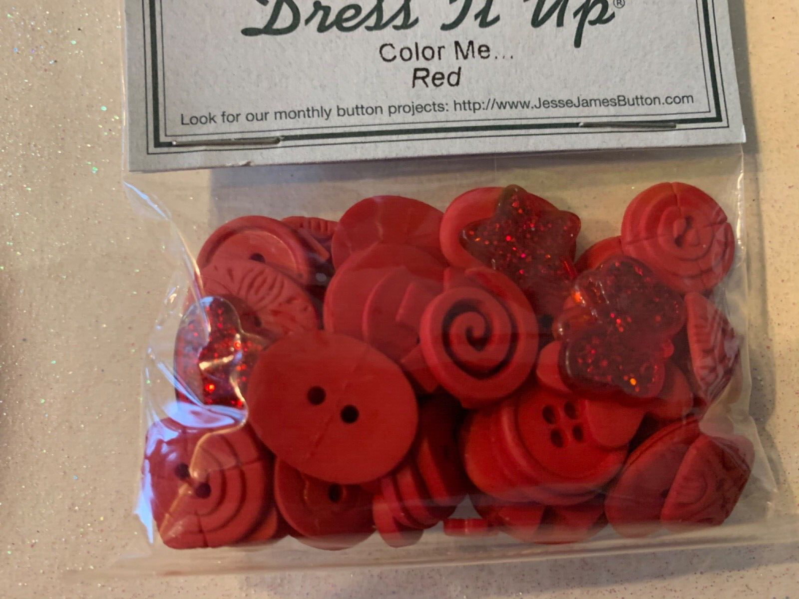 DRESS IT UP 3D COLOR ME RED GLITTER HEARTS STARS BUTTERFLIES