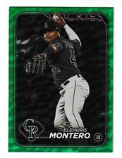 2024 Topps Green Crackle Foil Board #341 Elehuris Montero Colorado Rockies