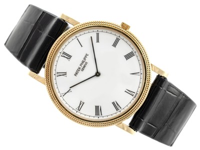HERRENUHR PATEK PHILIPPE CALATRAVA 18K GELBGOLD 32MM MANUAL KAL. 177 REF. 3520D