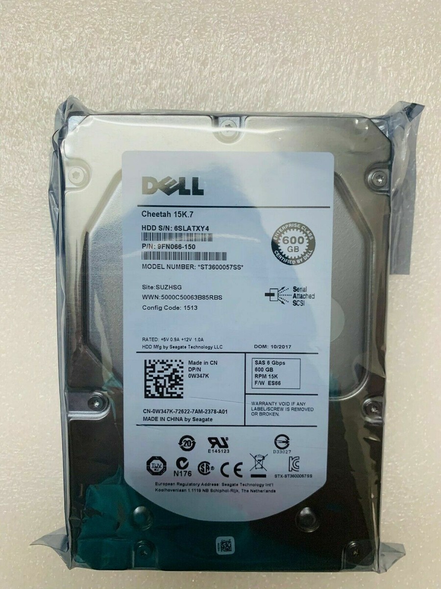 New Dell Cheetah 15K .7 0W347K ST3600057SS 600GB 6G 3.5