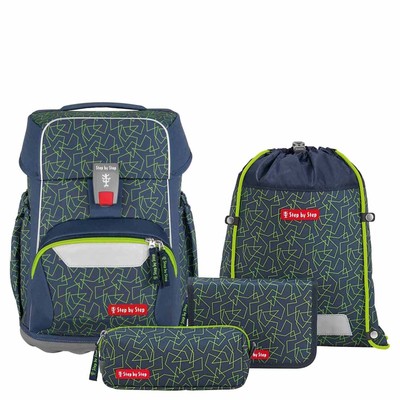 Step by Step Basis - Schulranzen Set 4tlg. Green Geometric *NEU*