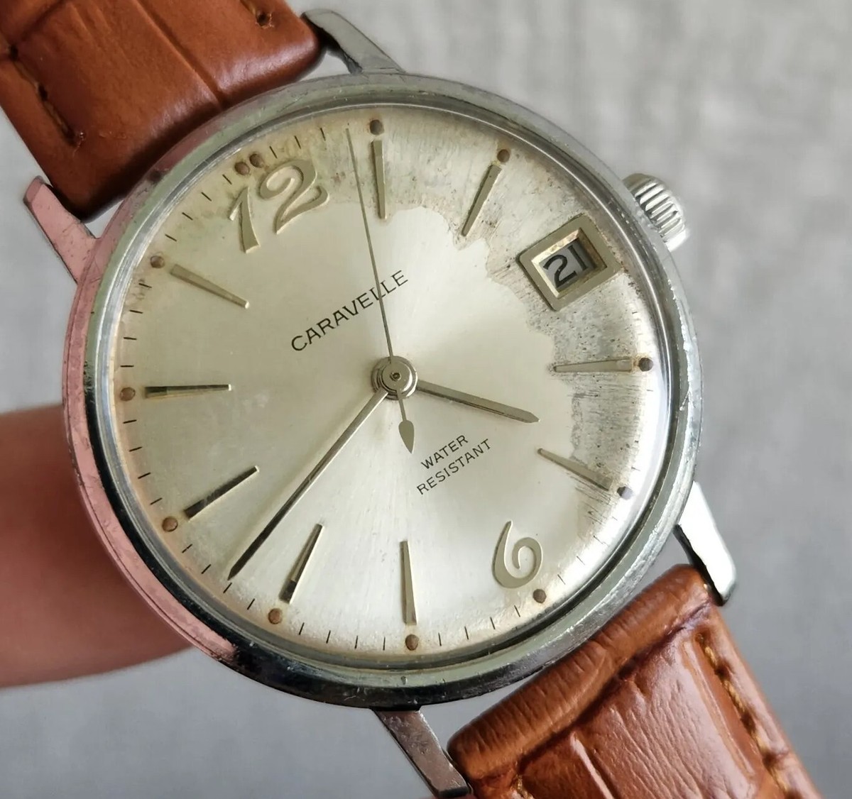 Vintage Bulova Caravelle 11DPD Men's manual winding watch Date