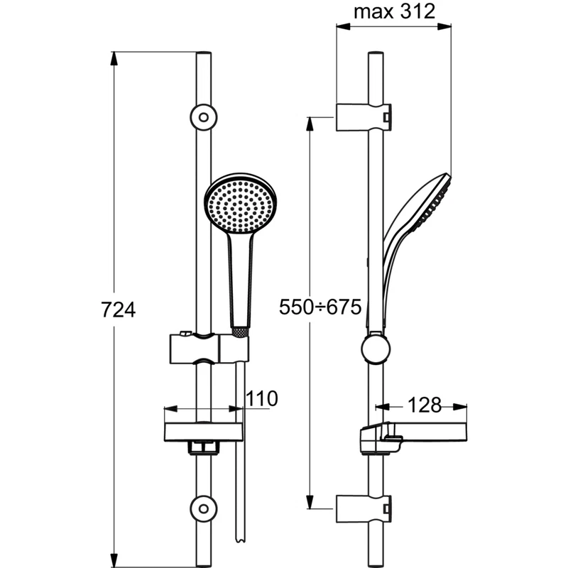 MONTE DE DOUCHE IDÉAL STANDARD IDEALRAIN M3 - Photo 2/2