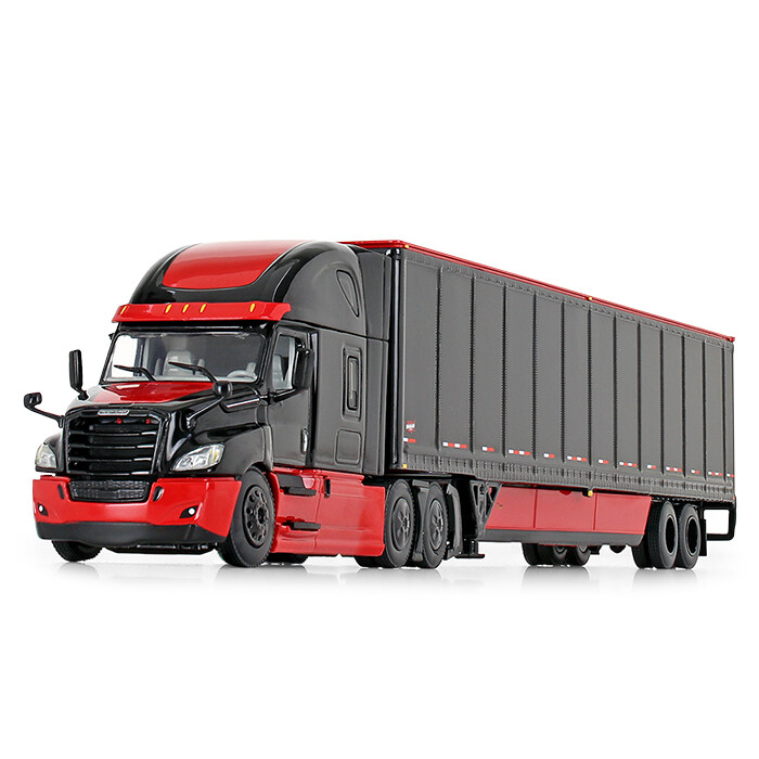 DCP 1/64 freightliner アメリカン　トレーラー 1/64 DCP BLACK/RED FREIGHTLINER CASCADIA W/ WABASH DURAPLATE
