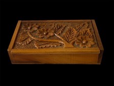 ANTICA SCATOLA LEGNO LIBERTY INTARZIATA A MANO CON DISEGNO FLOREALE PORTAGIOIE