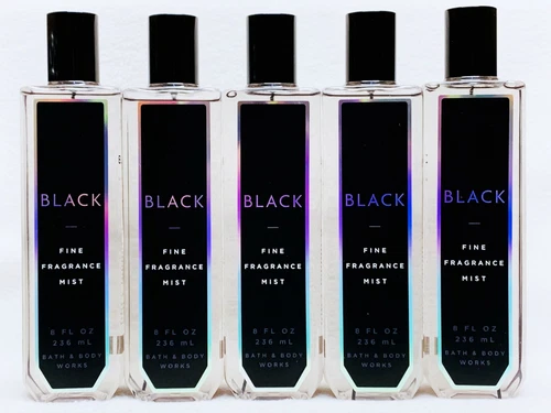 5 Bath & Body Works BLACK Fine Fragrance Mist Body Spray 8 oz