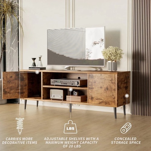 TV Stand for 65 Inch TV, Modern Entertainment Center with Storage Cabinet and... - Picture 3 of 8