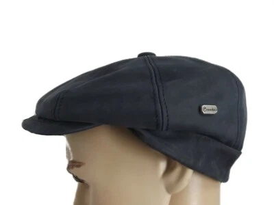 Casquette cuir  CRAMBES nappa wax City bleu taille 62 - Photo 1/2
