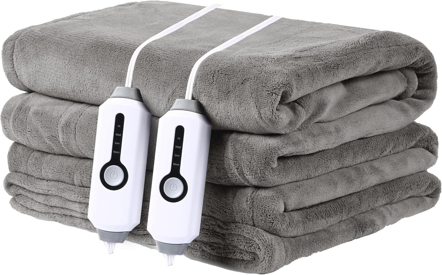 Electric Heating Blanket Queen Size 84x90 Coral Fleece Dual Controllers Waterproof Fast Heating