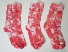 Adidas Tie-Dye Crew Socks 3 Pack Pink NEW NWOT 93