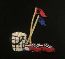 Golf Patch - iron-on 2 1/4 inches x 2 inches red blue gold black white