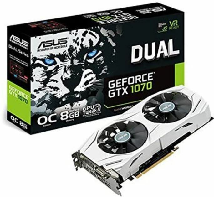 GeForce GTX 1070 Asus Dual OC 8 Go GDDR5 carte graphique neuve HDMI DP