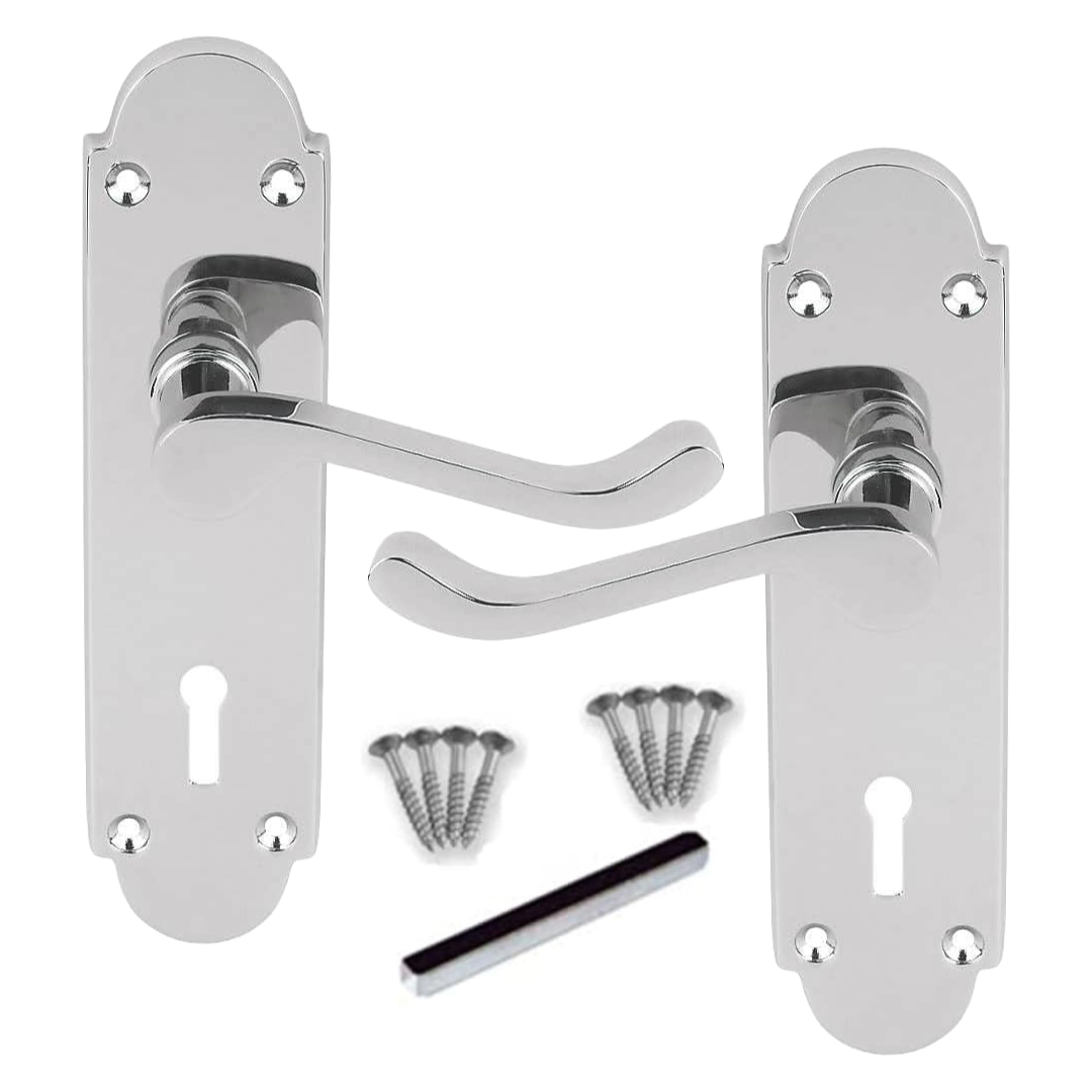 Epsom Door Handle - Chrome Internal Bathroom Door Handles - Door Handles