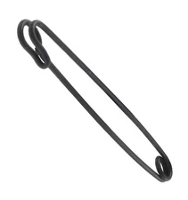 Ky & Co USA Made Safety Style Collar Pin Mens New Black Matte Enamel Bar 2 1/2"