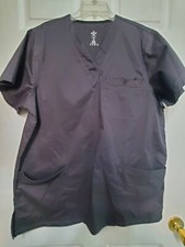 Med Couture UNISEX Scrub Top size M-Grey w/1 Chest/2 Front Pkt-Chest 26"/L 31.5"
