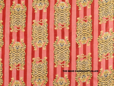 Tiger Printed Lightweight Fabric 5 Yard Handmade Decor Pure Cotton Dress  Fabric | eBay