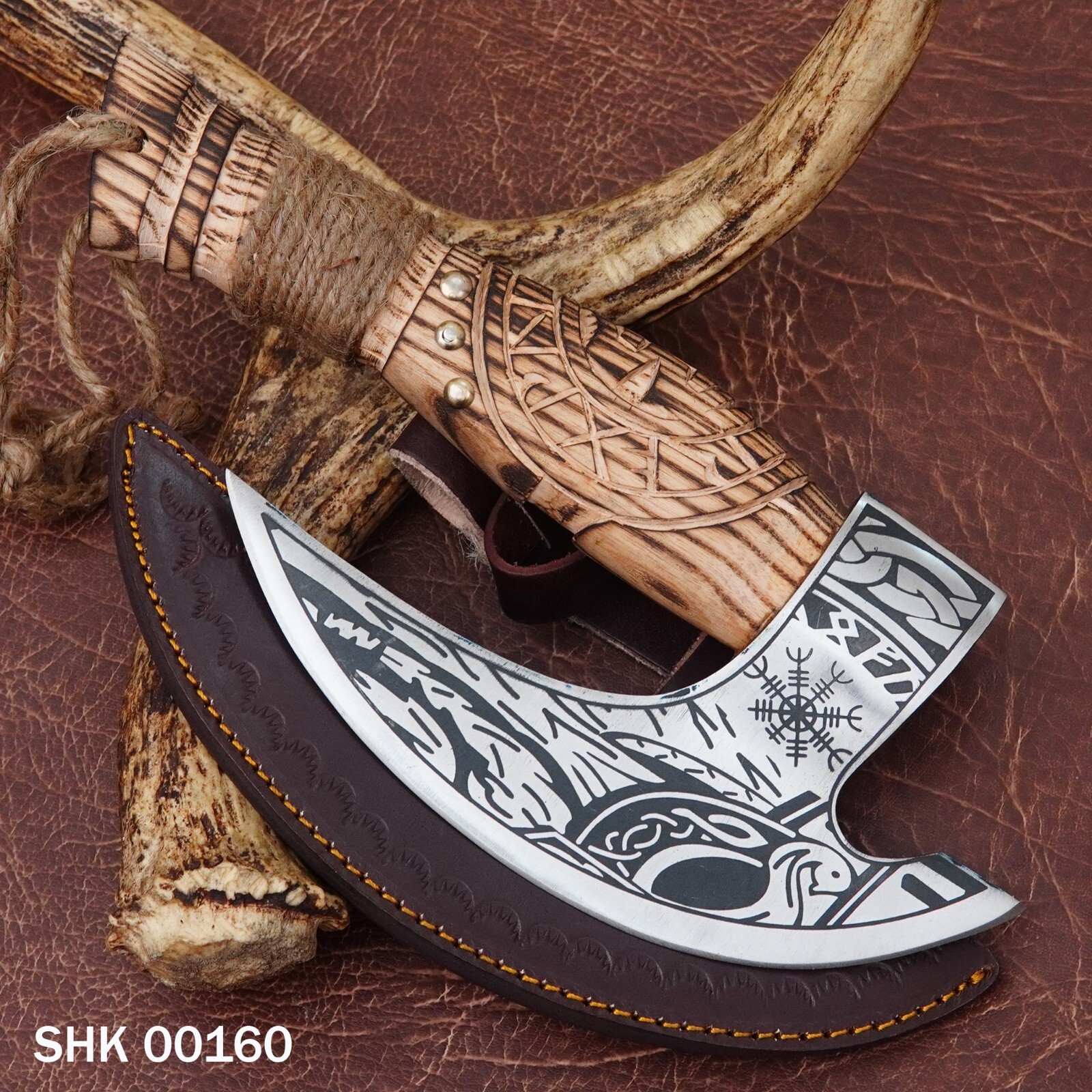 Cortador de pizza hecho a mano personalizado ATS-34 acero madera de fresno