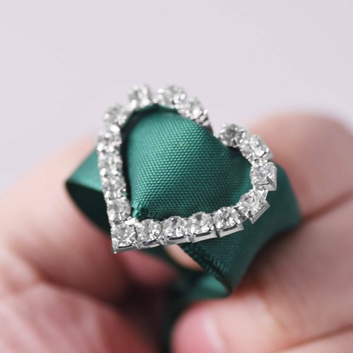 5PCS 20/30mm Metal Crystal Rhinestone Heart Shoe Buckle Slider Connector Buttons - Picture 2 of 7