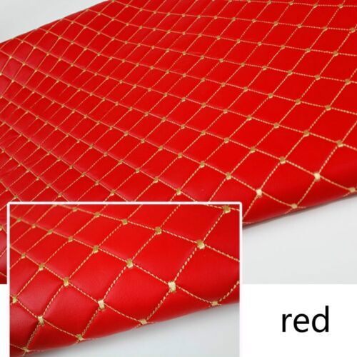 Thick PU Leather Fabric Embroidered Sponge Quilted Car Interior DIY Material - Picture 12 of 12