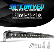 Slim Curved 20"26"32"38"44"50" Single Row LED Light Bar Off Road Driving SUV ATV
