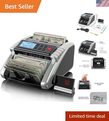Professional Bill Counter with Multi-Detection and Silent Functionality - Silver