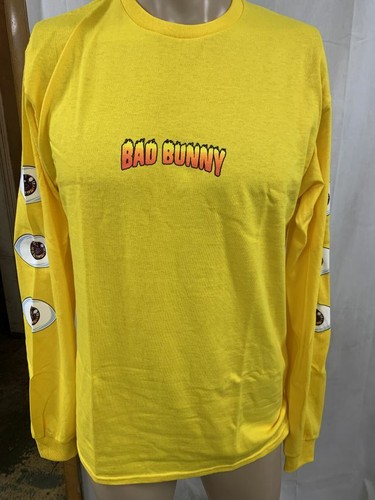 BAD BUNNY MEN'S LONG SLEEVE SHIRT SIZE 