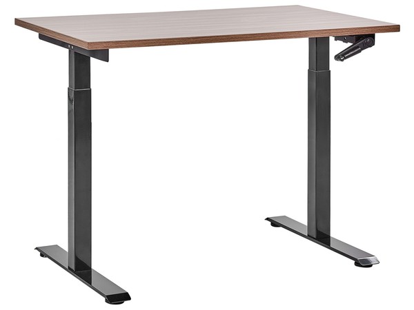 HöHenverstellbarer Schreibtisch Mit Kurbel Braun/Schwarz 120X72 Cm Destines-image