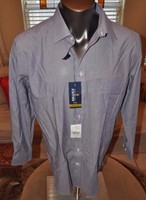 Stafford Men's Easy Care Broadcloth Travel Purple Pinstripe Shirt Mult Sizes Stafford Men's Easy Care Broadcloth Travel Purple Pinstripe Shirt Mult Sizes